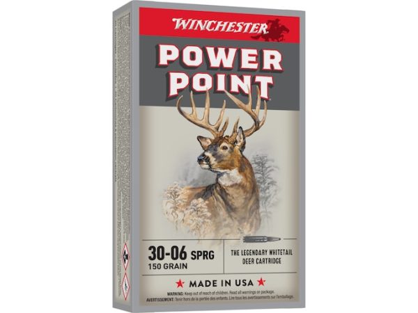 Winchester Power Point .30-06 SAME DAY SHIPPING 150 Grain JSP – 20 Rounds (Box) [NO TAX outside Texas]