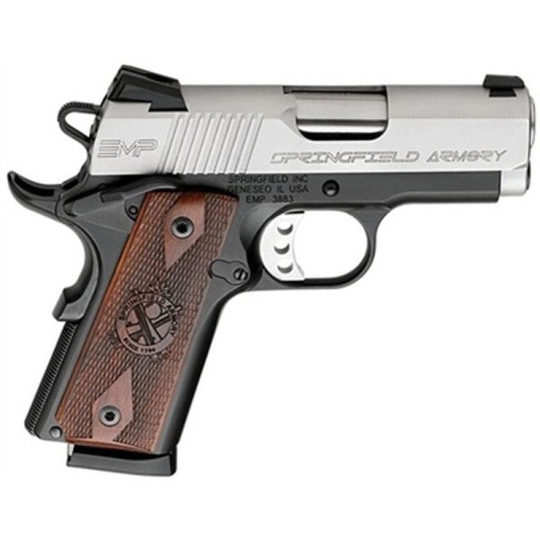 Springfield Armory EMP 1911 .40 S&W Semi Auto Pistol Luger 3″ Match Grade Barrel 8 Rounds Tritium Night Sights Wood Grips Black