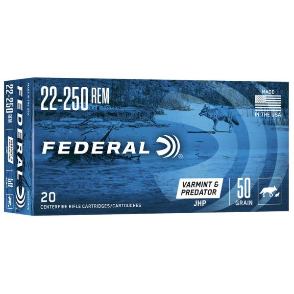 Federal 22-250 REM JHP 50gr 20rds