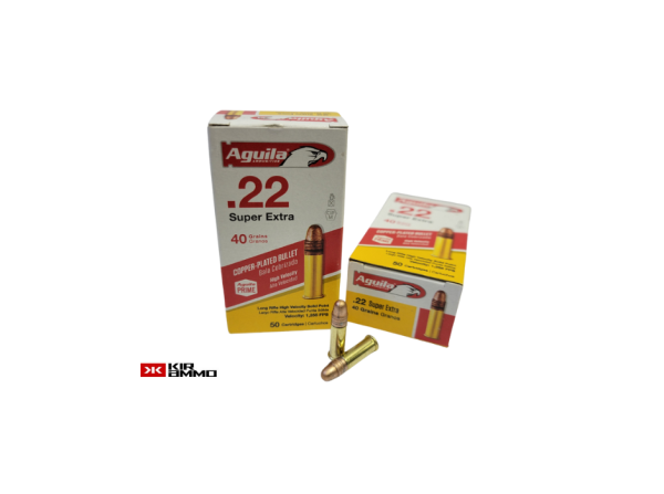 AGUILA .22LR Super Extra SAME DAY SHIPPING 40 Grain Copper Plated High Velocity – 50 Rounds (Box) [NO TAX outside TEXAS]