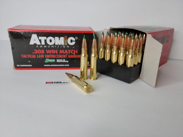 ATOMIC TACTICAL LEO .308 Win Match 168gr Tipped Match King SAME DAY SHIPPING – 50 rounds (Box) [NO TAX outside Texas]