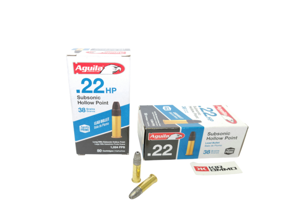 Aguila .22LR – 38 Grain Subsonic Hollow Point SAME DAY SHIPPING 1B222268  – 50 Rounds (Box) [NO TAX outside Texas]