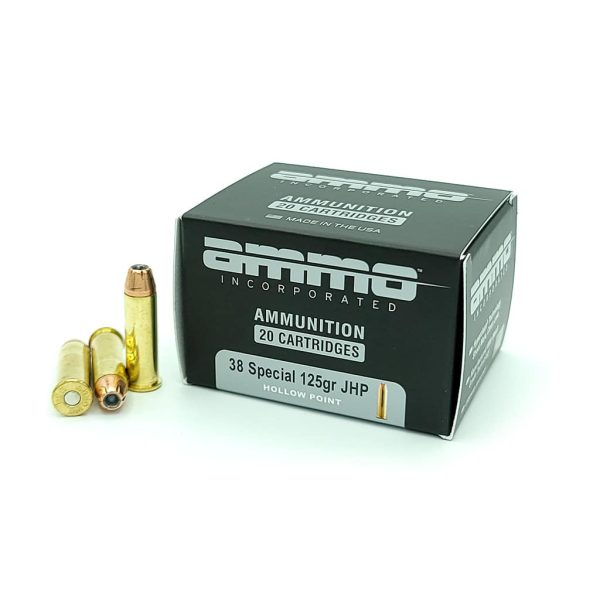 Ammo Inc 38 Special SAME DAY SHIPPING 38125JHPA20 125 Grain Jacketed Hollow Point – 20 Rounds (Box) [NO TAX outside Texas]