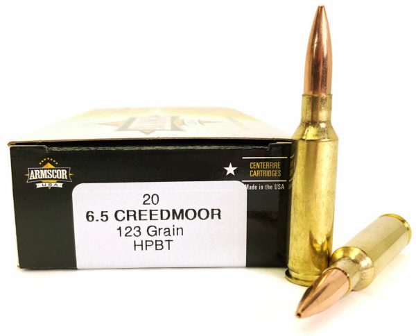 Armscor 6.5 Creedmoor SAME DAY SHIPPING 123 Grain Hollow Point Boat Tail HORNADY Brass – 20 Rounds (Box) [NO TAX outside Texas]