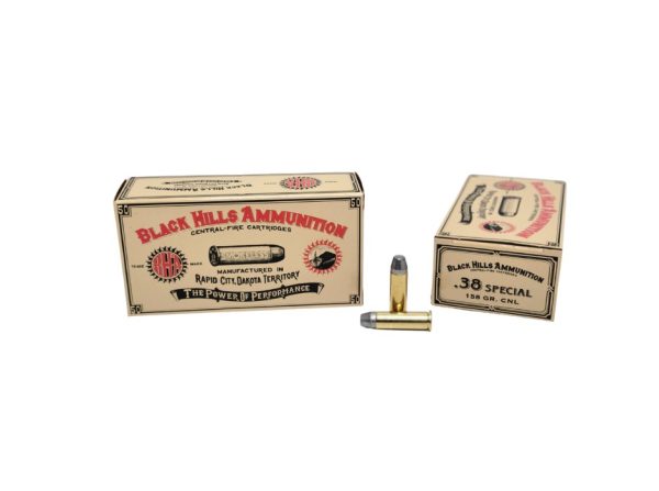Black Hills Cowboy Action .38 Special SAME DAY SHIPPING 158 Grain Lead Conical Nose – 50 Rounds (Box) [NO TAX outside Texas]