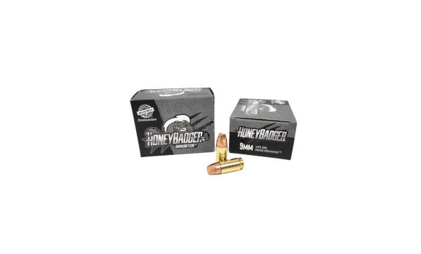 Black Hills HONEYBADGER 9mm CASE FREE SHIPPING (code: SHIPCASE) 125 Grain SUBSONIC lead-free – 500 Rounds (CASE) [NO TAX outside Texas]