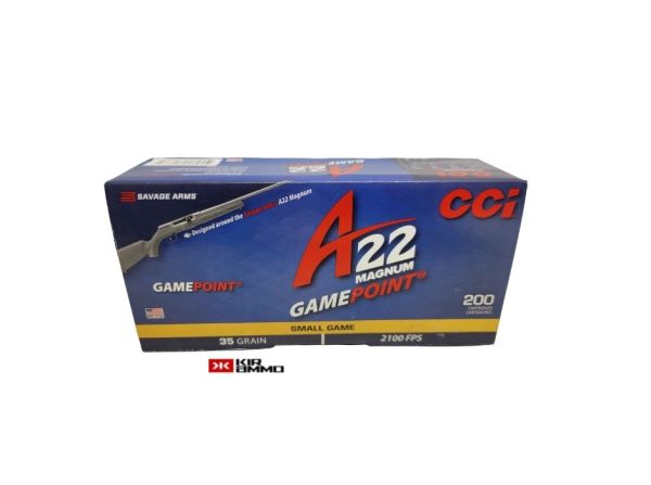 CCI .22 WMR  MAGNUM GAMEPOINT SAME DAY SHIPPING 35 Grain JSP – 200 Rounds (Box) [NO TAX outside Texas]