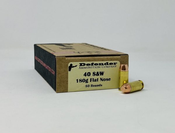 Defender 40 S&W *REMAN* Ammunition DEF40SW180 180 Grain Flat Nose 50 Rounds (Box) [NO TAX outside TX]