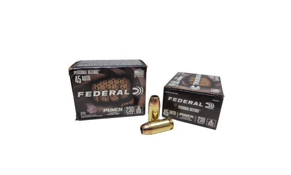 Federal Premium Punch .45 ACP SAME DAY SHIPPING 230 gr Jacketed Hollow Point (JHP) – 20 Rounds (Box) [NO TAX outside Texas]