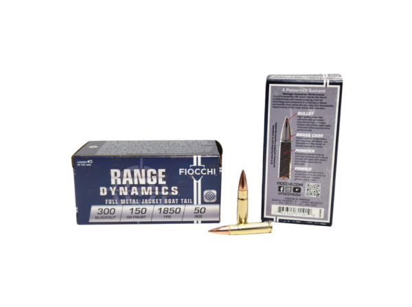 Fiocchi .300 Blackout Range Dynamics SAME DAY SHIPPING 150 Grain FMJBT – 50 Rounds (Box) [NO TAX outside TEXAS]