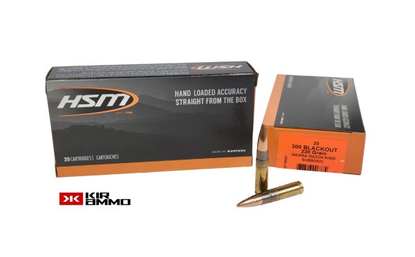 HSM 300 Blackout SAME DAY SHIPPING 220 Grain Sierra MatchKing Subsonic HP HSM300BLK4N – 20 Rounds (Box) [NO TAX outside Texas]