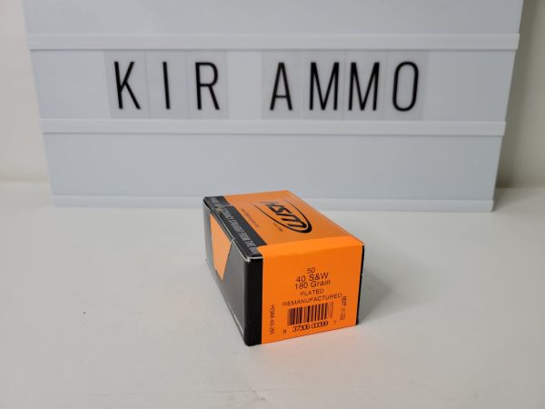 HSM 40 S&W 180 grain Plated (FMJ) REMAN 50 round box [NO TAX outside TX]