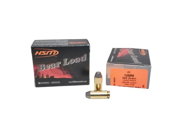 HSM BEAR LOAD 10mm Auto SAME DAY SHIPPING 200 Grain Lead Round Nose Flat Point – 20 rounds (Box) [NO TAX outside Texas]