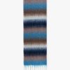 Multi-Tone Stripe Scarf Turquoise Brown - Image 2