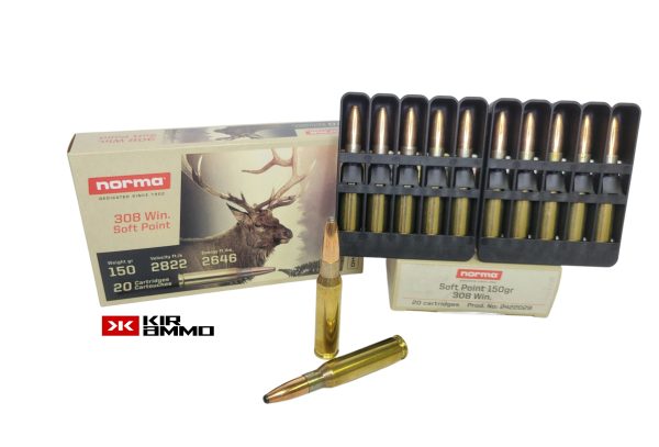 Norma Softpoint .308 Win CASE Increased Velocity SAME DAY SHIPPING 150gr 2422029 – 200 Rounds (Case) [NO TAX outside Texas]