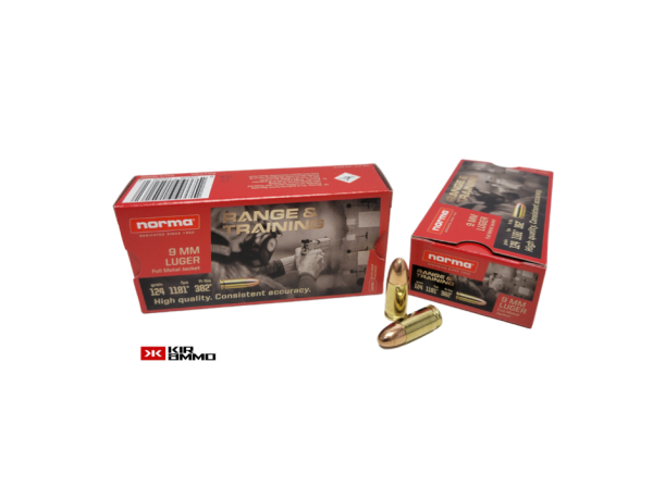 Norma 9mm SAME DAY SHIPPING 124 Grain FMJ 620340050 – 50 Rounds (Box) [NO TAX outside Texas]