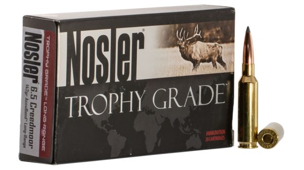 Nosler TROPHY GRADE 6.5mm Creedmoor SAME DAY SHIPPING 142 Grain AccuBond Long Range – 20 Rounds (Box) [NO TAX outside Texas]