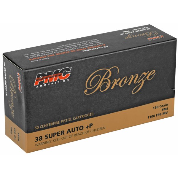 PMC 38 Super Auto +P SAME DAY SHIPPING PMC38SA 130 Grain FMJ – 50 rounds (Box) [NO TAX outside Texas]