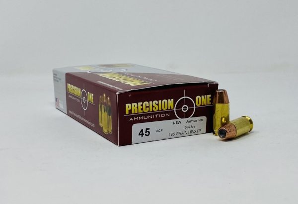 Precision One 45 ACP SAME DAY SHIPPING PONE114 185 Grain XTP Hollow Point 50 Rounds (Box) [NO TAX outside TX]