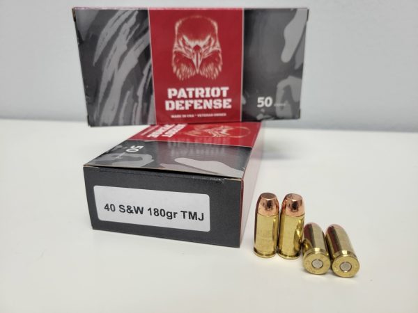 Patriot Defense .40 S&W SAME DAY SHIPPING 180 Grain New WINCHESTER Brass TMJ Flat Point – 50 Rounds (Box) [NO TAX outside Texas]