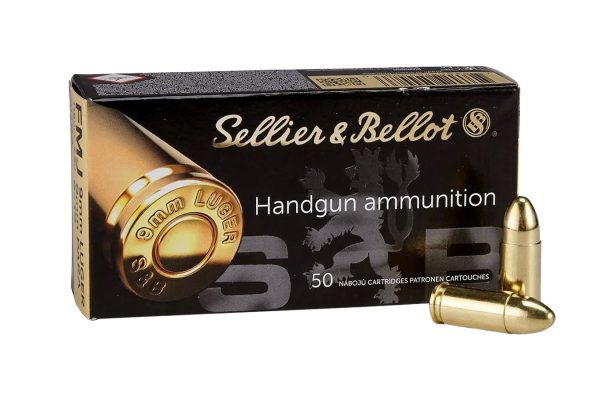 Sellier & Bellot 9mm Luger SAME DAY SHIPPING 115 Grain FMJ 50 Rounds – (Box) [NO TAX outside TX]