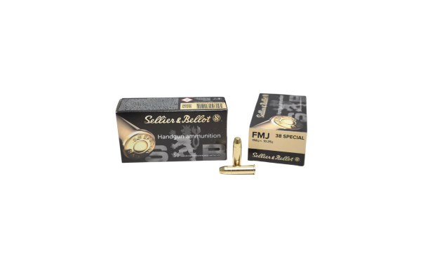 Sellier & Bellot .38 Special SAME DAY SHIPPING 158 Grain FMJ – 50 Rounds (Box) [NO TAX outside TX]