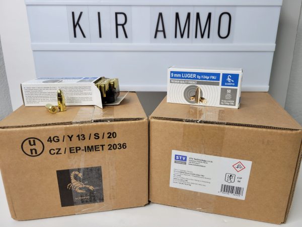 STV TECHNOLOGY SCORPIO 9MM 124 GRAIN FMJ SAME DAY SHIPPING – 1000 Round Case [NO TAX outside TX]