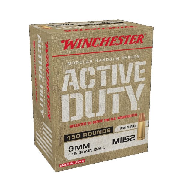 Winchester 9mm Luger MII52 WIN9MHSCL 115 Grain FMJ Flat Point 150 Rounds (Box) [NO TAX outside TX]