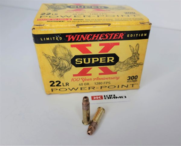 Winchester .22 LR – 40 grain Power-Point (PP) – 300 rounds (Box) 100 Year Anniversary Super-X Ammo Ammunition [NO TAX outside TX]