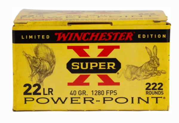WINCHESTER 22LR Super-X SAME DAY SHIPPING 40 Grain Copper Plated 1,280 FPS – 222 Rounds (Box) [NO TAX outside TEXAS]