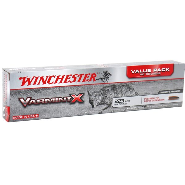 Winchester 223 Rem SAME DAY SHIPPING VARMINT-X VALUE PACK X223PXL 55 gr Polymer Tip – 40 rounds (Box) [NO TAX outside TX]