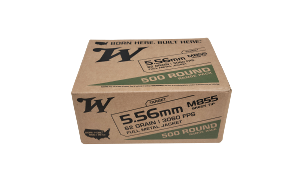 Winchester 5.56x45mm NATO 1/2 Case SAME DAY SHIPPING 62 Grain Green Tip M855 – 500 Rounds (Loose Case) [NO TAX outside Texas]