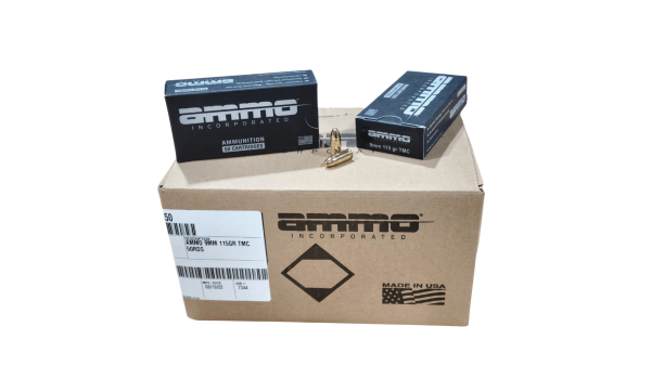Ammo Inc. 9mm CASE SAME DAY SHIPPING 115 Grain CleanFire TMC – 1,000 Rounds (CASE) [NO TAX outside Texas]