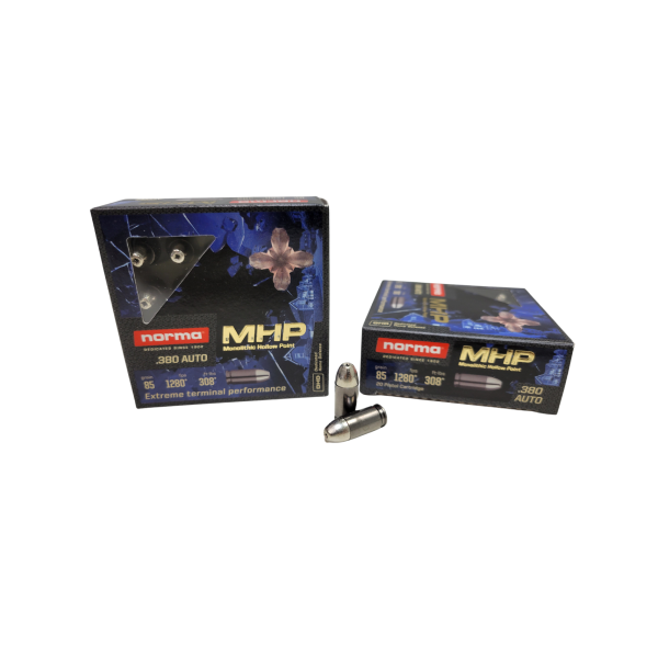NORMA .380 Auto MHP SAME DAY SHIPPING 85 grain – 20 Rounds (Box) [NO TAX outside Texas]