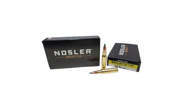 NOSLER Ballistic Tip .308 Win SAME DAY SHIPPING 165 Grain BT SP – 20 Rounds (Box) [NO TAX outside Texas]