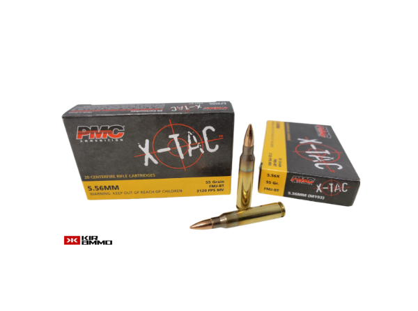 PMC X-Tac 5.56x45mm SAME DAY SHIPPING 55 Grain FMJ Boat Tail NO LIMIT – 20 rounds (Box) [NO TAX outside Texas]
