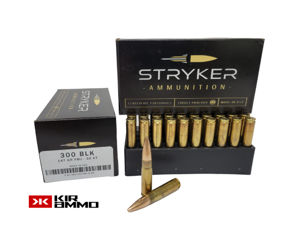 STRYKER – .300 BLK 147 Grain FMJ SAME DAY SHIPPING – 50 Rounds (Box) [NO TAX outside TX]