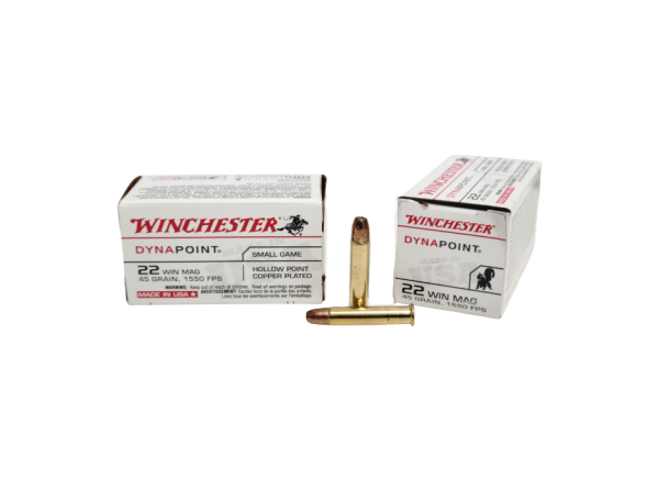 Winchester Dynapoint .22 Mag SAME DAY SHIPPING 45 Grain Plated HP – 50 Rounds (Box) [NO TAX outside Texas]